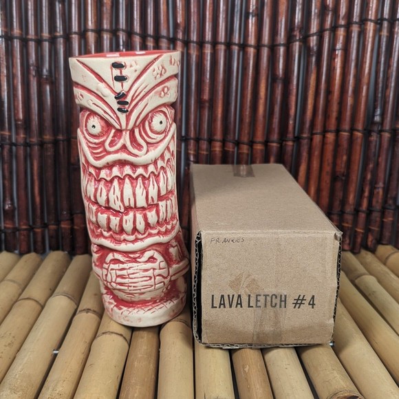 Frankie's Tiki Room Red Coral Lava Letch II Tiki Mug Big Toe Tiki Farm - Picture 11 of 11